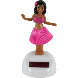 Solar Powered Dancing Hula Girl Dashboard Decorations Swinging Bobbleheads Toy Collection Figurines for Auto Interior Home Decor Science Kits and Toys (Red)