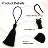 Bookmark Tassels, 100 Pcs Black Silky Floss Bookmark Tassels, Mini