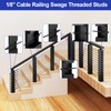 BLIKA 60 Pack Black Cable Railing Swage Threaded Stud Tension