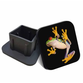 Swono 2 inch Tow Hitch Cover Crawling Frog Funny Animal Pattern Rubber Tow Receiver Tube Plug Cap for Trucks