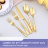 Kelenfer Silverware Set Flatware Set Gold Hammered Handle Cutlery Set