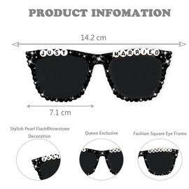 Topfunyy Groom and Bachelor Party Sunglasses Black Just Married Wedding Glasses for Men Party Supplies for Wedding
