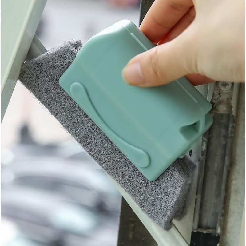 Window Track Cleaning Tool Set, 4Pcs Washable Sponge Brushes with