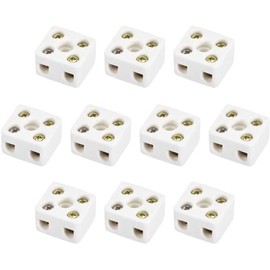 BOXONLY 2 Way High Temp Wire Connectors,Ceramic Connector for Wiring,21.5x19.5x14.2mm,10pcs