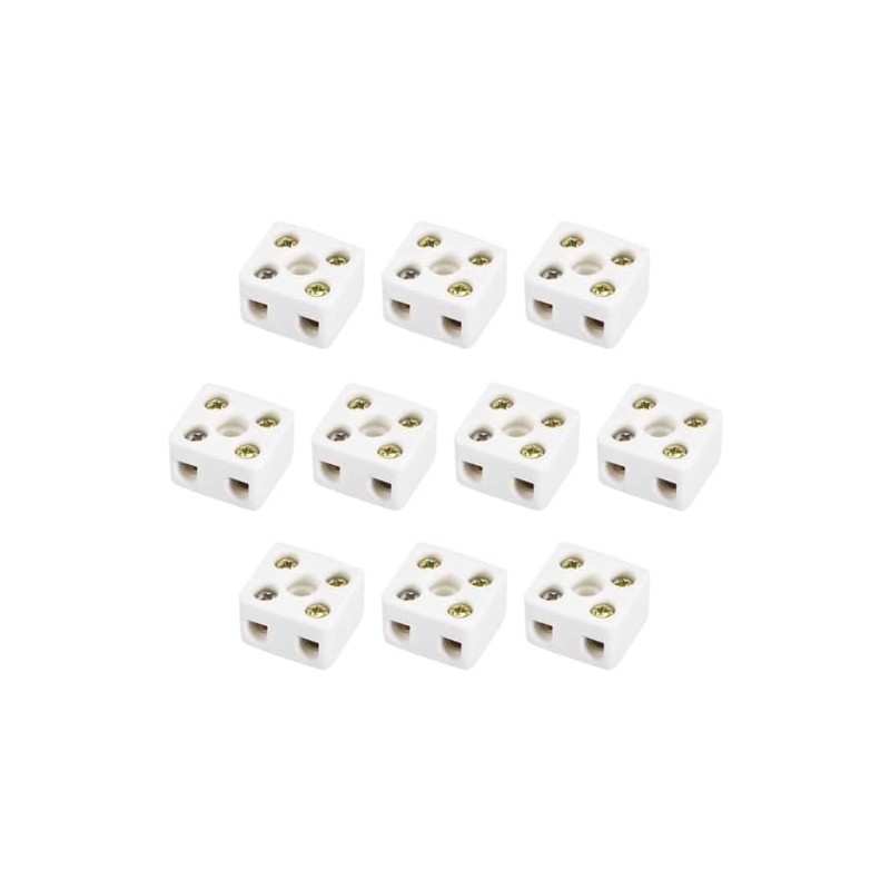 BOXONLY 2 Way High Temp Wire Connectors,Ceramic Connector for Wiring,21.5x19.5x14.2mm,10pcs