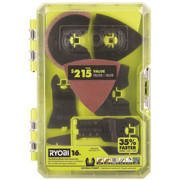 RYOBI RYOBI 16 PC. OSCILLATING MULTI-TOOL BLADE ACCESSORY SET, #A241601