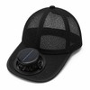 Solar & USB Rechargeable Fan Baseball Cap, 3-Speed Mesh Cooling