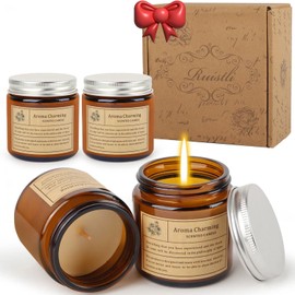 4 Velas Aromáticas Decorativas,Velas Aromáticas Bath and Body,Velas Decorativas Cumpleaño,Vela para Recuerdos,Regalos para Mujer-Hombre-Maestras,Vela Aromaticas Hecho Mano Cera de Soya (4 aromas)