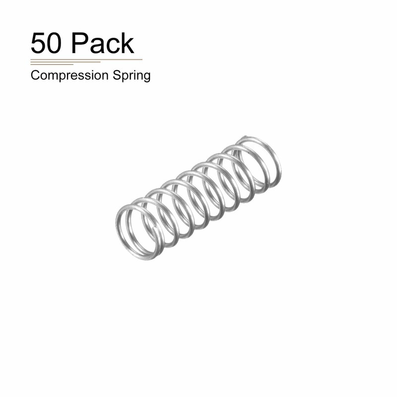 DTGN 0.5x5x15mm (DxODxL) Compression Springs, 50 Pack, Perfect for Machinery,