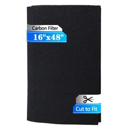WAWINY Carbon Activated Air Filter, 16"x48" Cut to Fit Carbon Filter Charcoal Sheet Replacement Charcoal Pad for Air Purifiers Window AC Vent Range Hood
