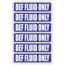 Unbranded/Generic 6pcs - DEF FLUID ONLY Vinyl Stickers Decals Diesel Turbo Can Labels Tank 6pack