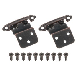 sourcing map 10 Pack Self Closing Cabinet Hinges, 3/8" Overlay Cabinet Door Hinges Inset Kitchen for Flush Mount Kitchen Door, Red Bronze