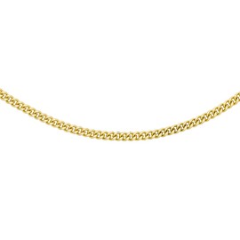 Carissima Gold Women's 9 ct Yellow Gold 0.8 mm Diamond Cut Curb Chain Necklace of Length 41 cm/16 Inch