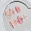 Medium Almond Press on Nails Pink False Nails with 3D