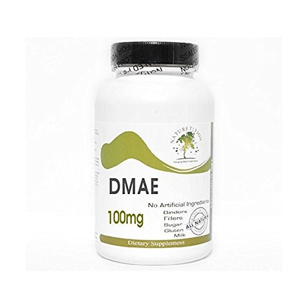 DMAE 100mg ~ 200 Capsules - No Additives ~ Naturetition Supplements