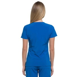 Dickies EDS Essentials Scrubs, V-Neck Womens Tops with Four-Way Stretch and Moisture Wicking Plus Size DK615, 2XL, Royal