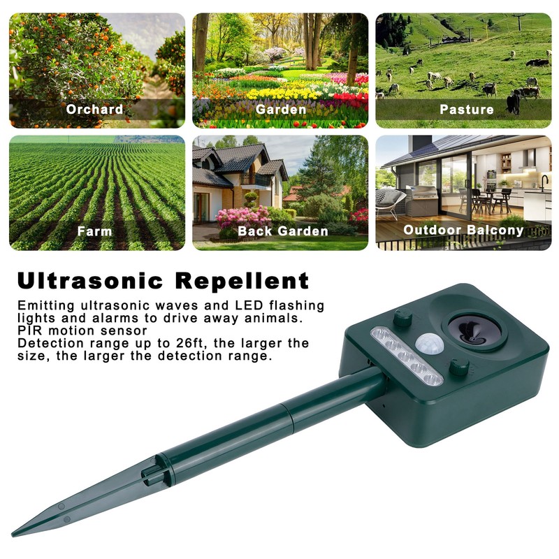 Solar Bird Repellent Outdoor USB Ultrasonic Mouse Insect Repeller with