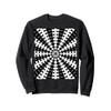 Starlight Beam With Dovetail Pattern White On Black Sweatshirt