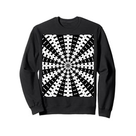 Starlight Beam With Dovetail Pattern White On Black Sweatshirt