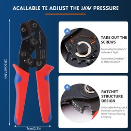 Wire Terminal Crimping Tool Kit, Dechengbao Ratcheting Wire Crimper AWG 22-16(0.5-1.5mm²) with 300PCS Female Male Spade Connectors & Bullet Connectors Terminals