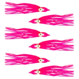 3-1/2" Squid Skirts Lures, 40 Packs Pink Soft Plastic for Trolling & Casting, Hoochie Accessory, Ideal for Saltwater & Freshwater Fishing Targeting Tuna, Bass & Salmon
