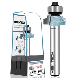 KEENTECH Round Over Router Bit, 1/4" Shank, Non-Stick Coating, Edge Forming Router Bit for Wood, Corner Rounding(1/4 Inch Shank , 9/16 Inch Diameter , R3/32 Inch Radius)