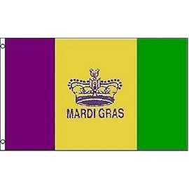 3x5 Foot Mardi Gras Flag Happy Carnival - Fat Tuesday Flags 100D FABRIC Premium Quality Fade Resistant Flag Banner