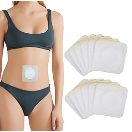 12Pcs Hypoallergenic Castor Oil Pack Wrap for Liver Detox, 3.15 x3.15 inches Disposable, Self-Adhesive, and Highly Absorbent Wraps Patch Pads - White, No Wash, Anti-Seepage(Oil Not Included)