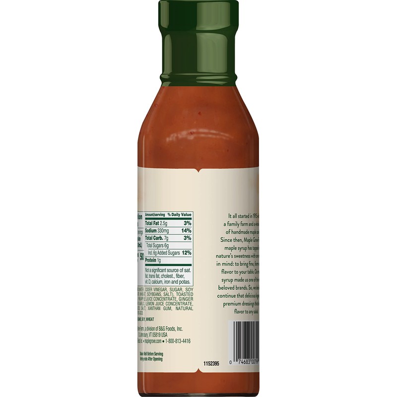 Maple Grove Farms Salad Dressing, Sesame Ginger Dressing, 12 Ounce