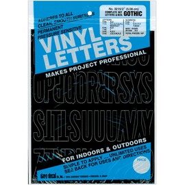 Graphic Products Duro 2-inch Gothic Vinyl Letters and Numbers Set, Black