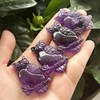Bacatgem Natural Amethyst Owl Figurines Crystals and Healing Stones,Haped DIY