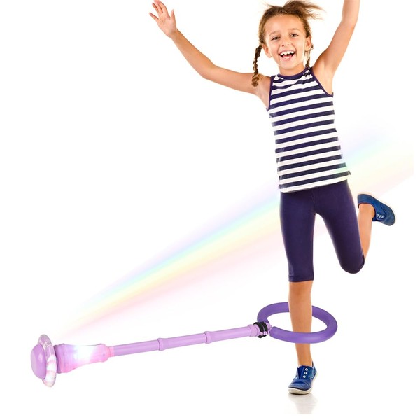 Swing Wheel mit Lichtrad,Kinder Blinkender Springring Fußkreisel,Springender Ball Blinkender,Faltbarer Flash