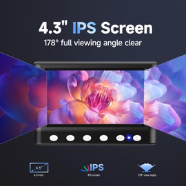 Leipan LPM7 Microscopio de monedas de 4.3 pulgadas, microscopio digital IPS para adultos, lupa de monedas con 8 luces LED, compatible con Windows, incluye tarjeta de memoria de 32 GB