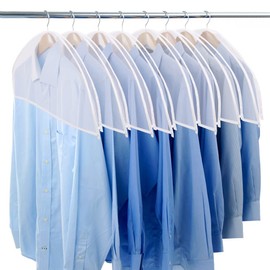 HomeChi Fundas de Hombro para Ropa y Trajes, 8 PCS Transpirables Fundas Antipolvo para Trajes, Abrigos, Chaquetas, Almacenamiento de Armario de Vestir (Transparente)