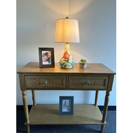 enjoy decor lamps Ceramic Table Lamp Hydrangeas Beige for Living Room Dining Room Bedroom Bedside 10" W*10" D*20" H