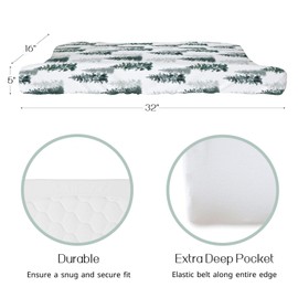 HawSkgFub Watercolor Forest Pine Tree Changing Pad Cover for Baby Girl Boy, Winter Christmas Woodland Diaper Change Table Covers, Soft Stretchy Safe Snug Fitted Changing Mat Sheets Fit 32"/34" x 16"