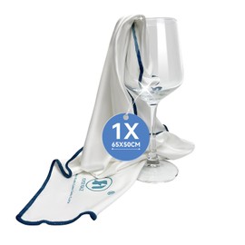 Foyer Nuage Microfiber Cleaning Cloths 65x50cm Large Lint Free Glass Polishing Cloths for Glasses Glassware Stem Glasses Glasses (White, 65x50cm, 1 Pack)