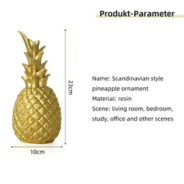 Tuzsocr Pineapple Decorative Statues, Decorative Figure for Living Room, Desk Decoration (Gold, L)