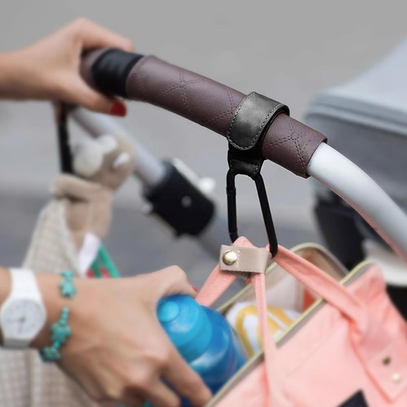 4 Pcs Baby Stroller Hooks, Walker Hook Hanging, Multipurpose 360°