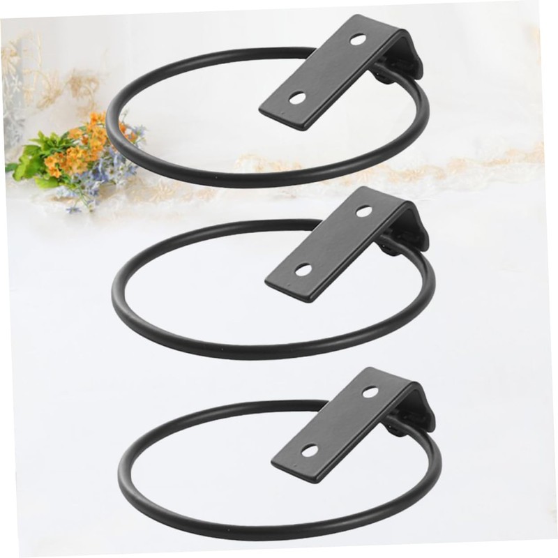 Levemolo 3pcs Wall Mounted Flowerpot Stand Metal Iron Ring Planter