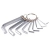 10pc Carbon Steel Metric Hex Key Set - Assorted Metric