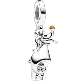 ZURWTCH ZERO Kennel & Dog Double Dangle Charm Fit Women Bracelet Necklaces Fashion Gifts 925 Sterling Silver DIY Jewelry (ZERO Kennel & Dog Double Dangle Charm)