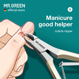 MR.GREEN Cuticle Scissors Stainless Steel Sharp Cuticle Scissors Manicure and Pedicure Tools Cuticle Trimmer for Women or Men (Nickel Pearl)