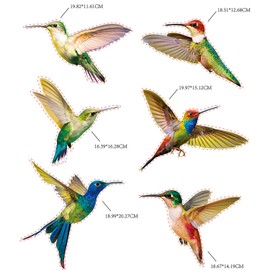 18 Pieces Large Size Hummingbird Window Clings Anti-Collision Window Clings Decals to Prevent Bird Strikes on Window Glass Non Adhesive Vinyl Cling Hummingbird Stickers