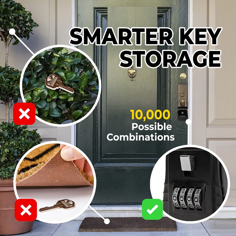 Lion Locks 1500 Key Lock Box with Code, Lockbox for