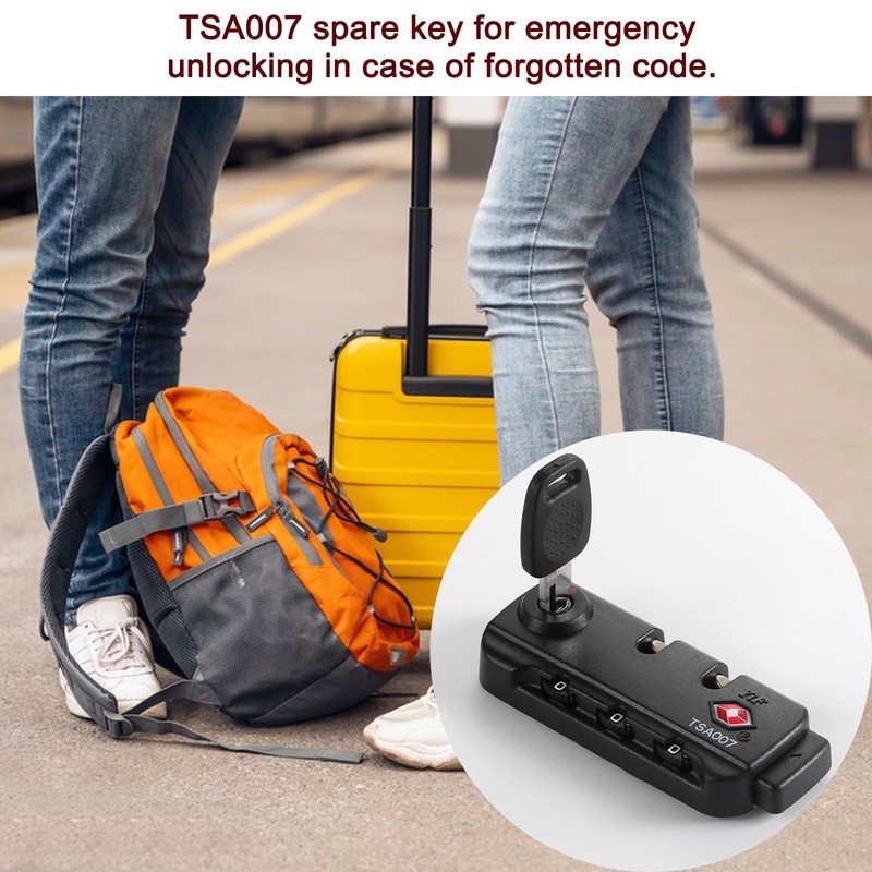 2 PCS TSA007 Zipper Luggage Locks, Suitable for Luggage,Backpacks, Handbags,