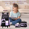 Mildame 3Pcs Girls Rolling Backpack Cute Bowknot Backpack with Wheels