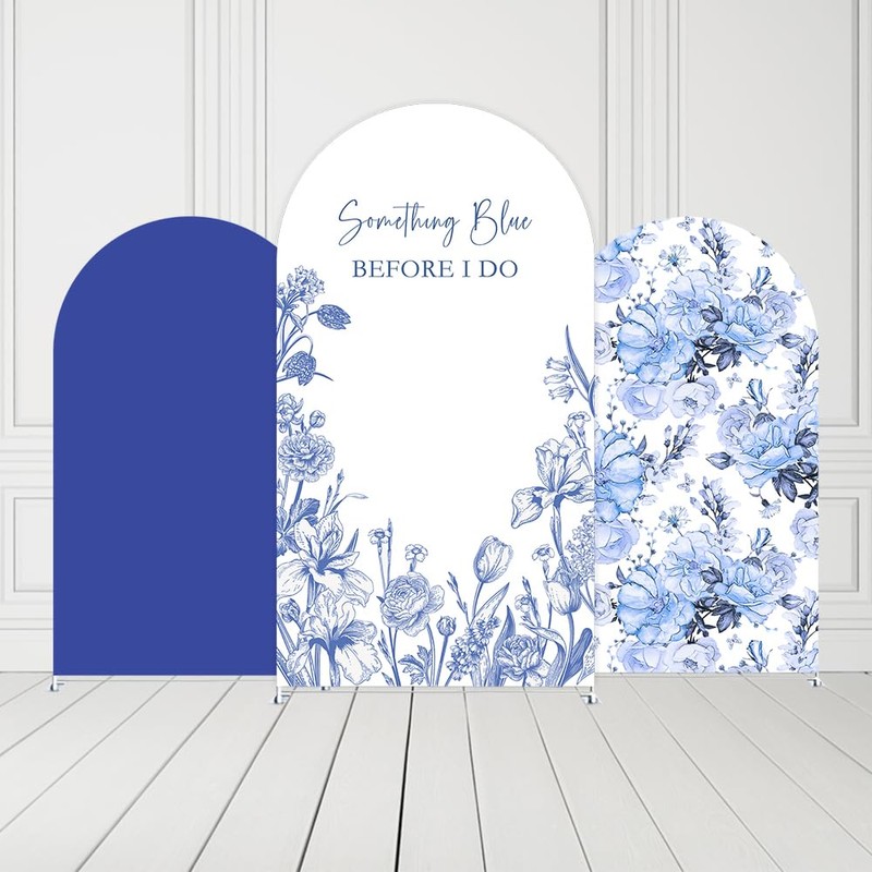 Something Blue Before I Do Arch Backdrop Cover for Bridal