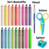 Staedtler STAEDTLER 3in1 Buntstifte und Sicherheitsschere Noris junior, Bunt-, Wachsmal-