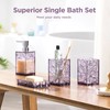 HBlife Bathroom Accessories Set, Lavender Purple Acrylic Bathroom Counter Set
